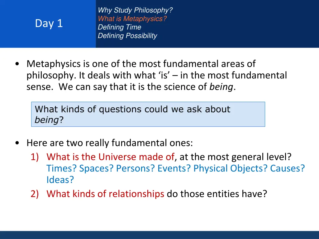 why study philosophy what is metaphysics defining 4