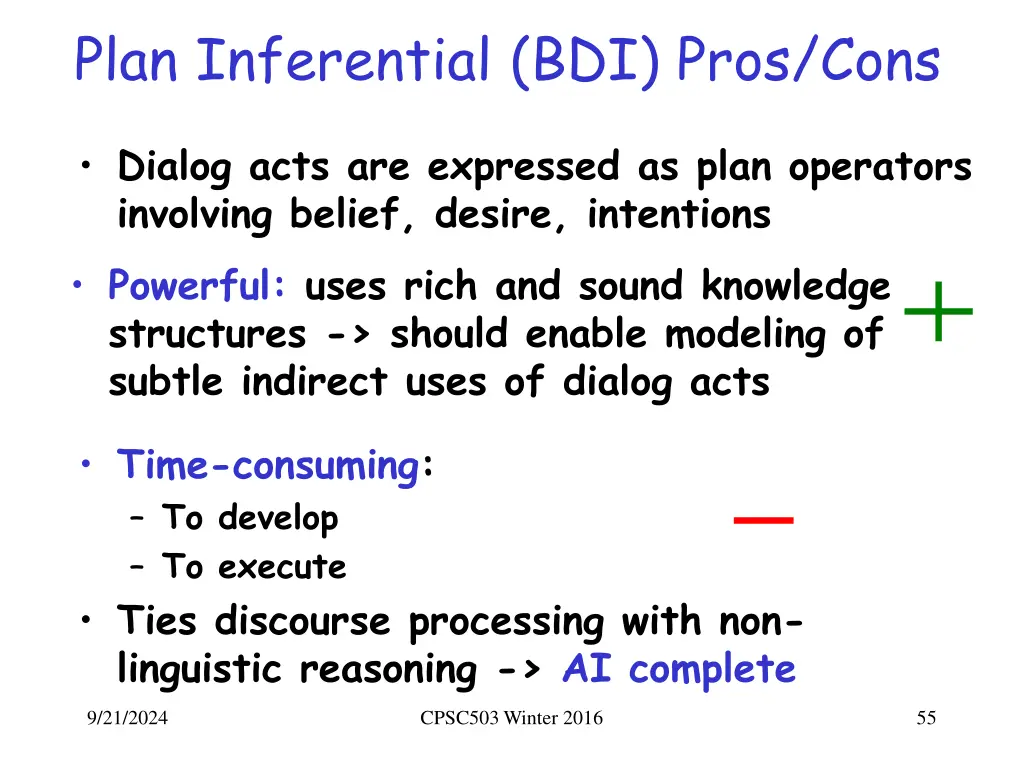 plan inferential bdi pros cons