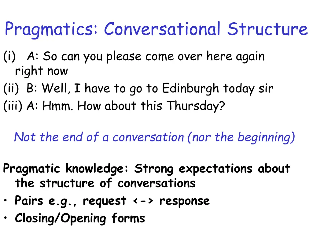 pragmatics conversational structure