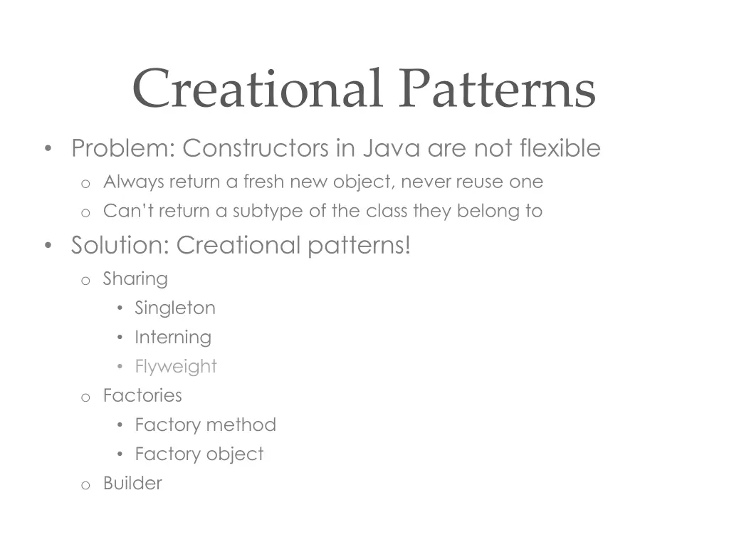 creational patterns problem constructors in java