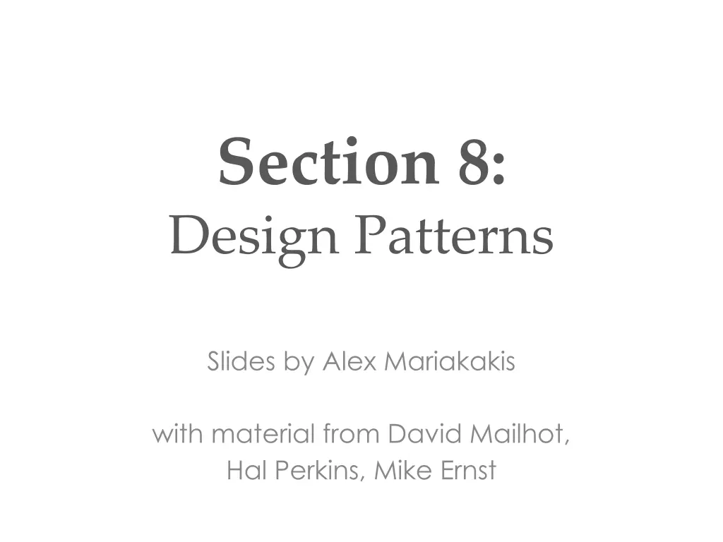 section 8 design patterns