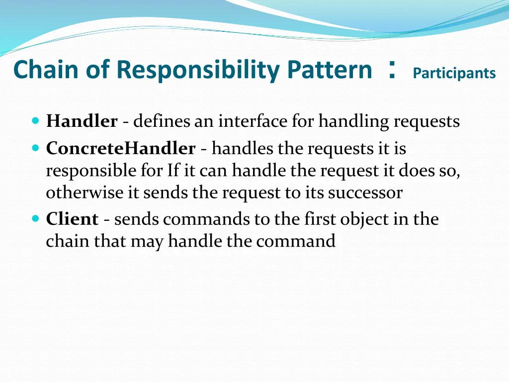 chain of responsibility pattern participants