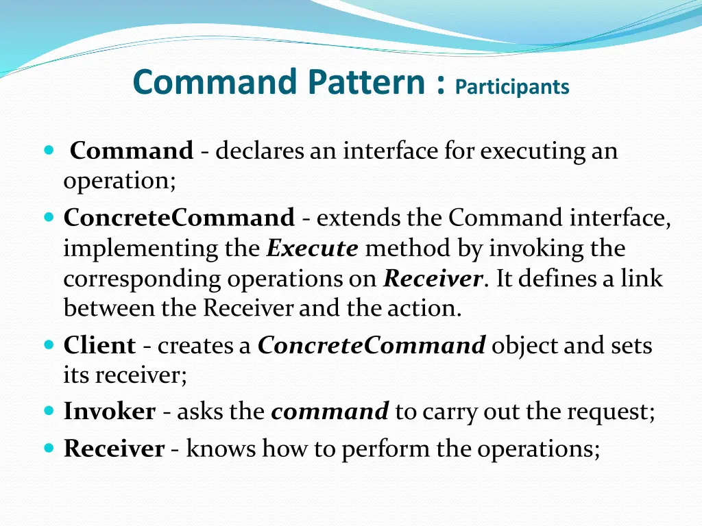 command pattern participants