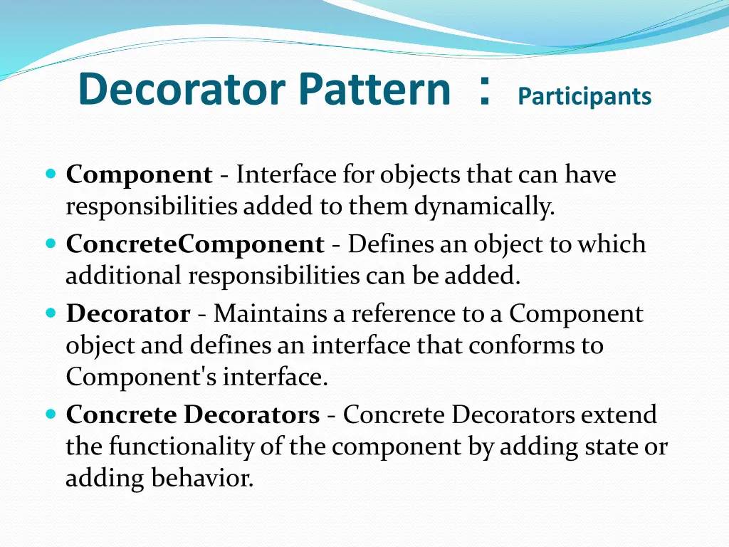 decorator pattern participants