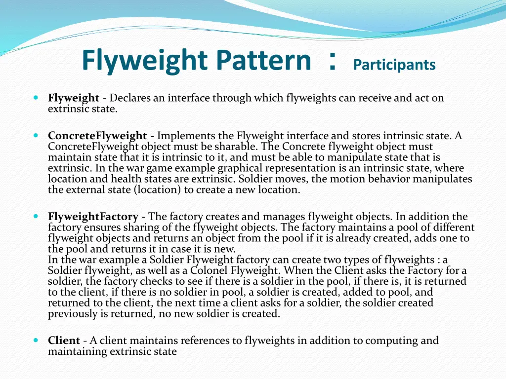 flyweight pattern participants