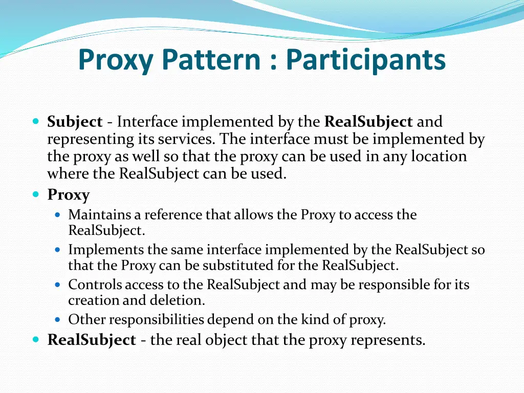 proxy pattern participants