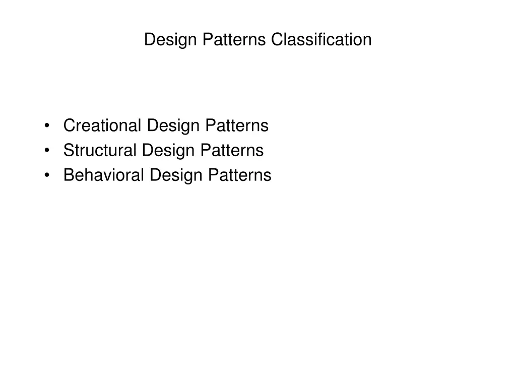 design patterns classification