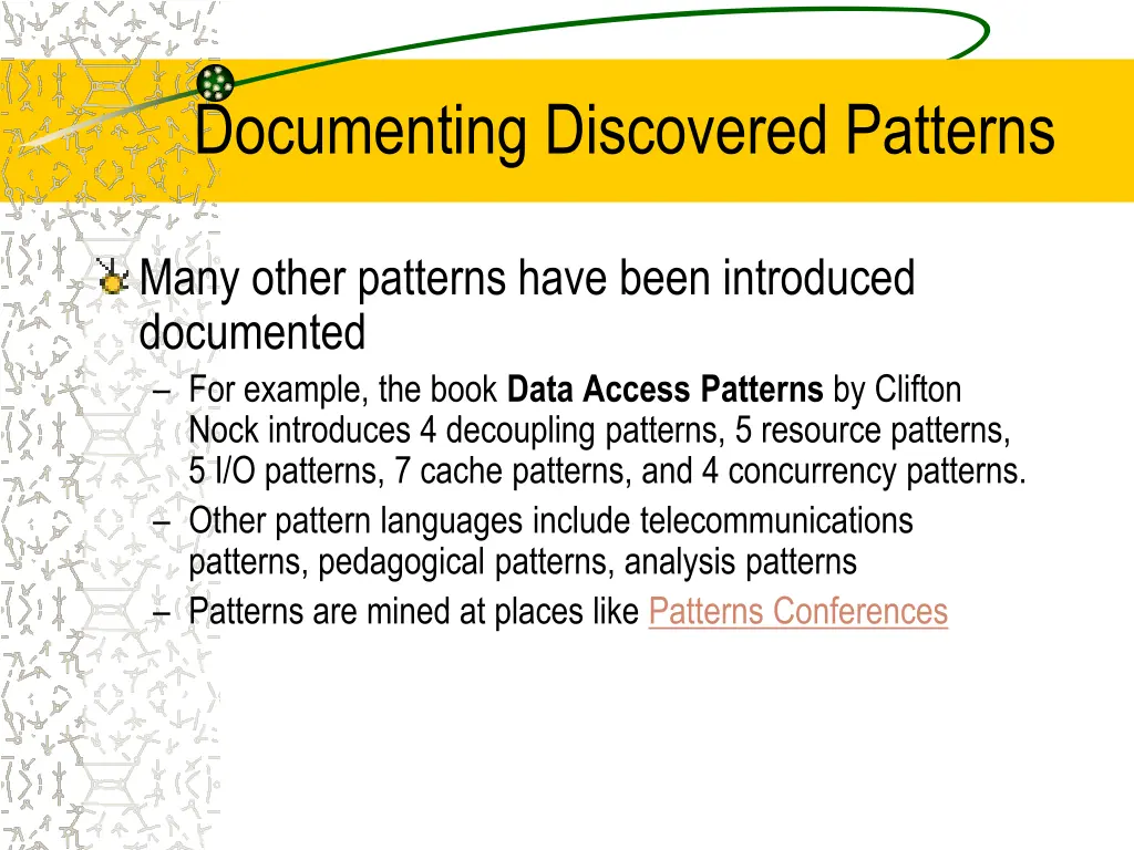 documenting discovered patterns