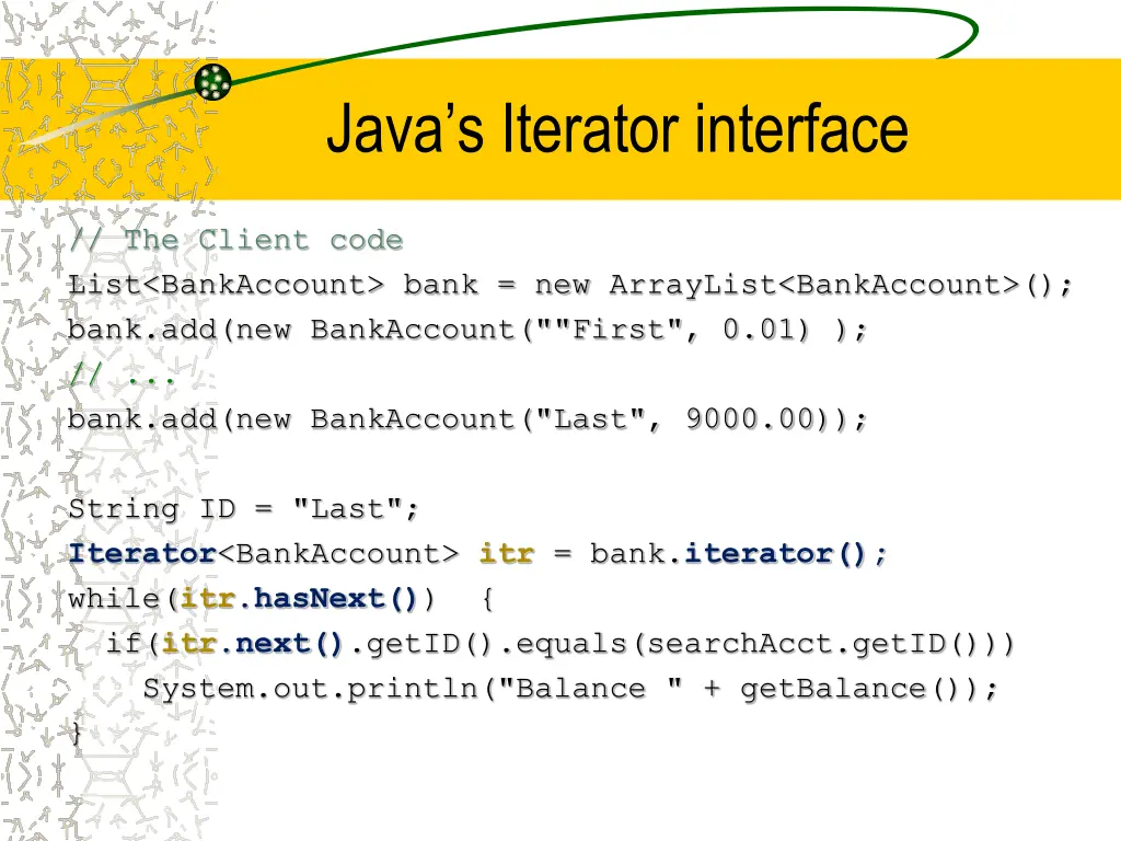 java s iterator interface