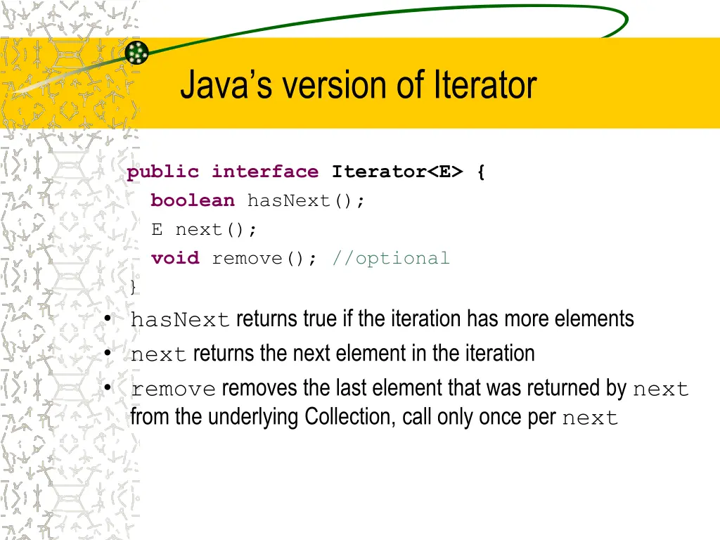 java s version of iterator