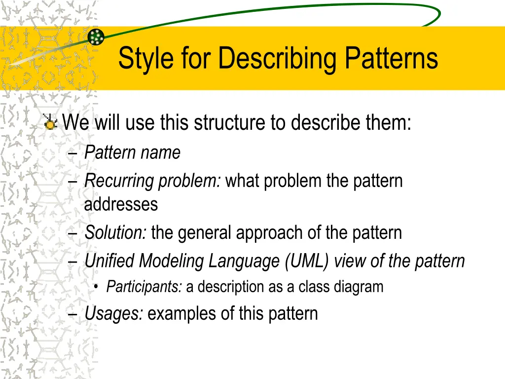 style for describing patterns