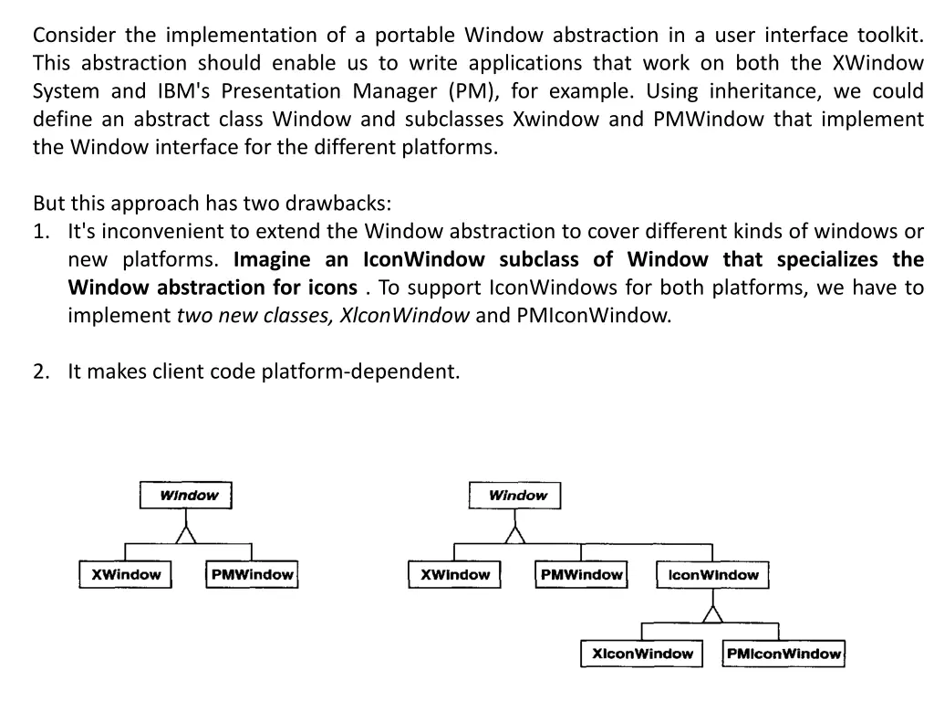 consider the implementation of a portable window