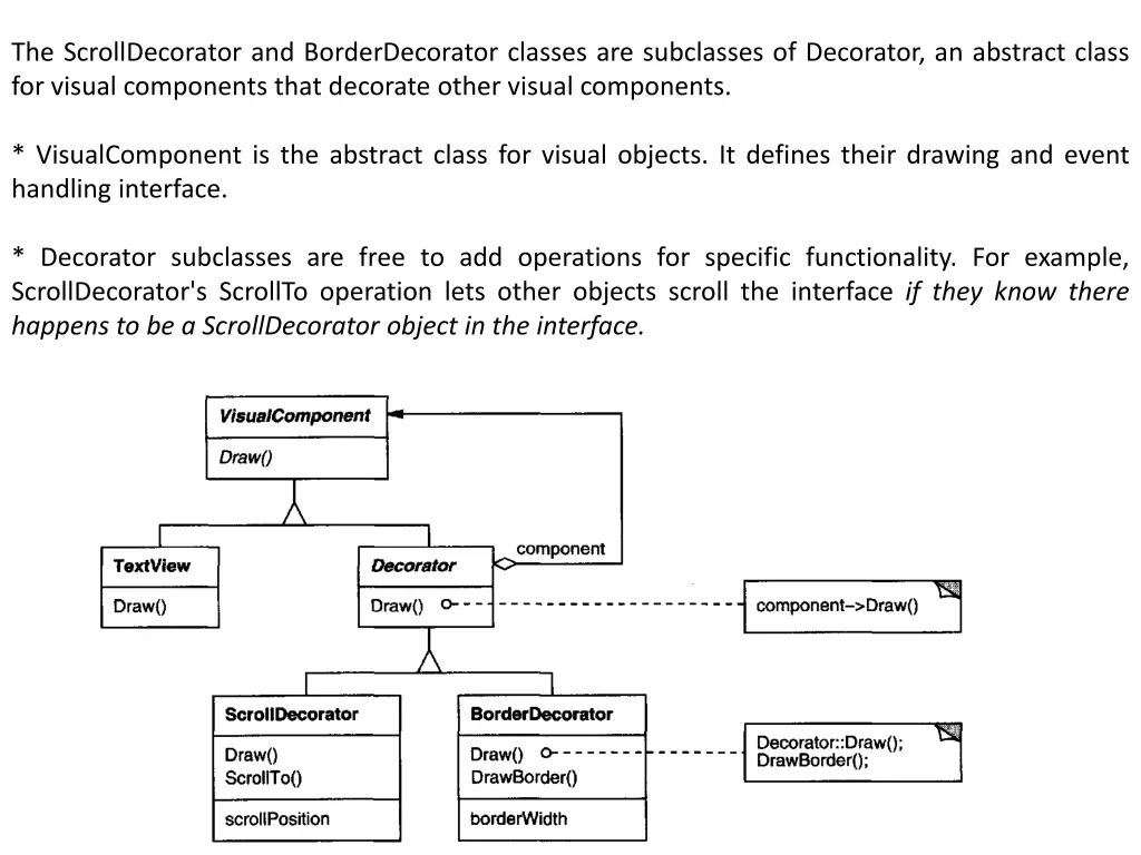 the scrolldecorator and borderdecorator classes