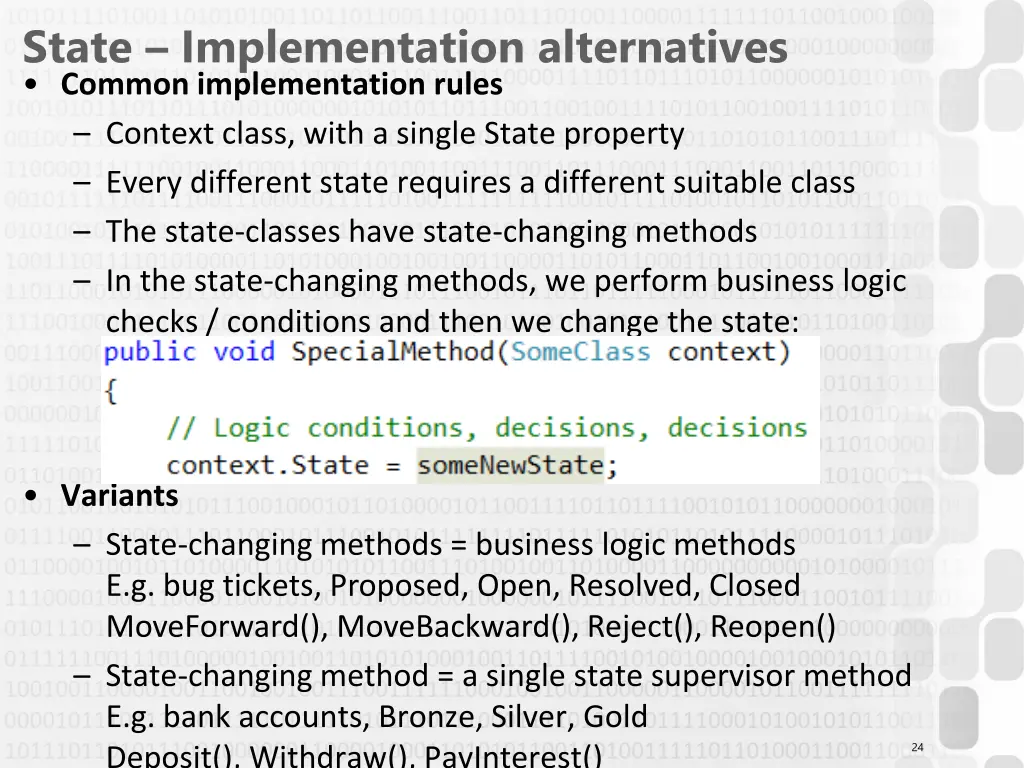 state implementation alternatives common