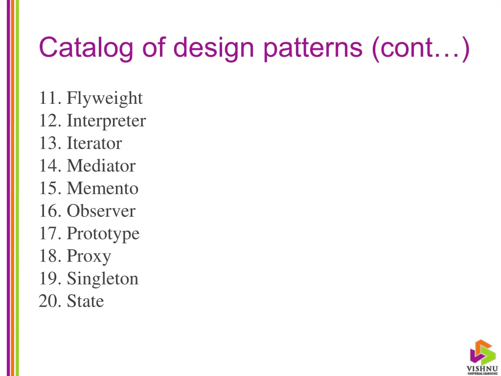 catalog of design patterns cont