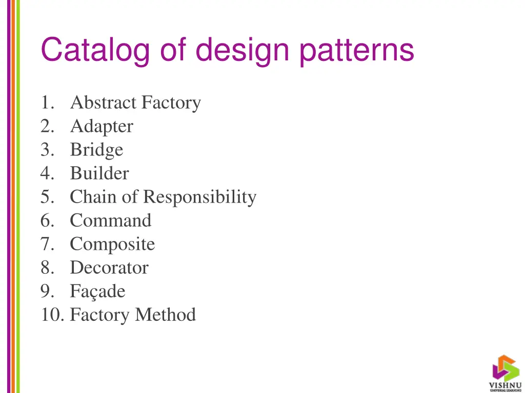 catalog of design patterns