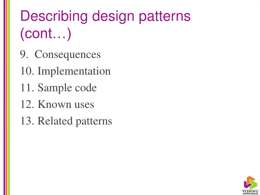 describing design patterns cont