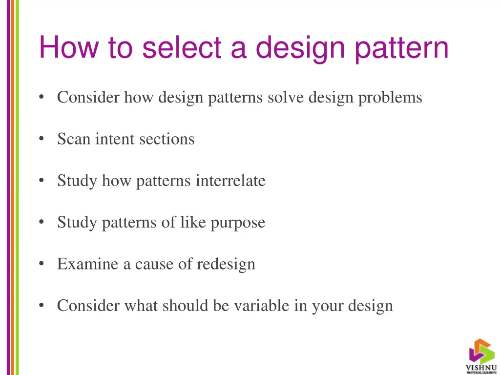 how to select a design pattern