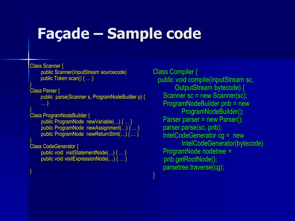 fa ade sample code