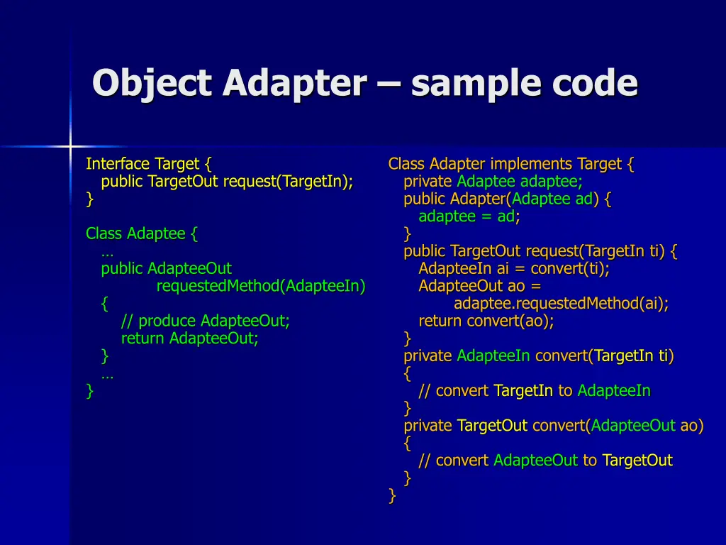 object adapter sample code