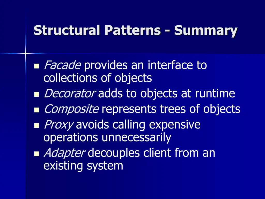 structural patterns summary