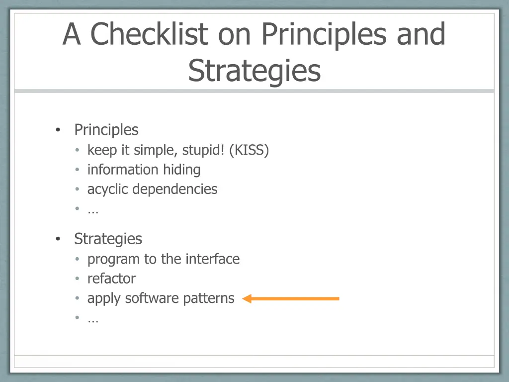 a checklist on principles and strategies 1