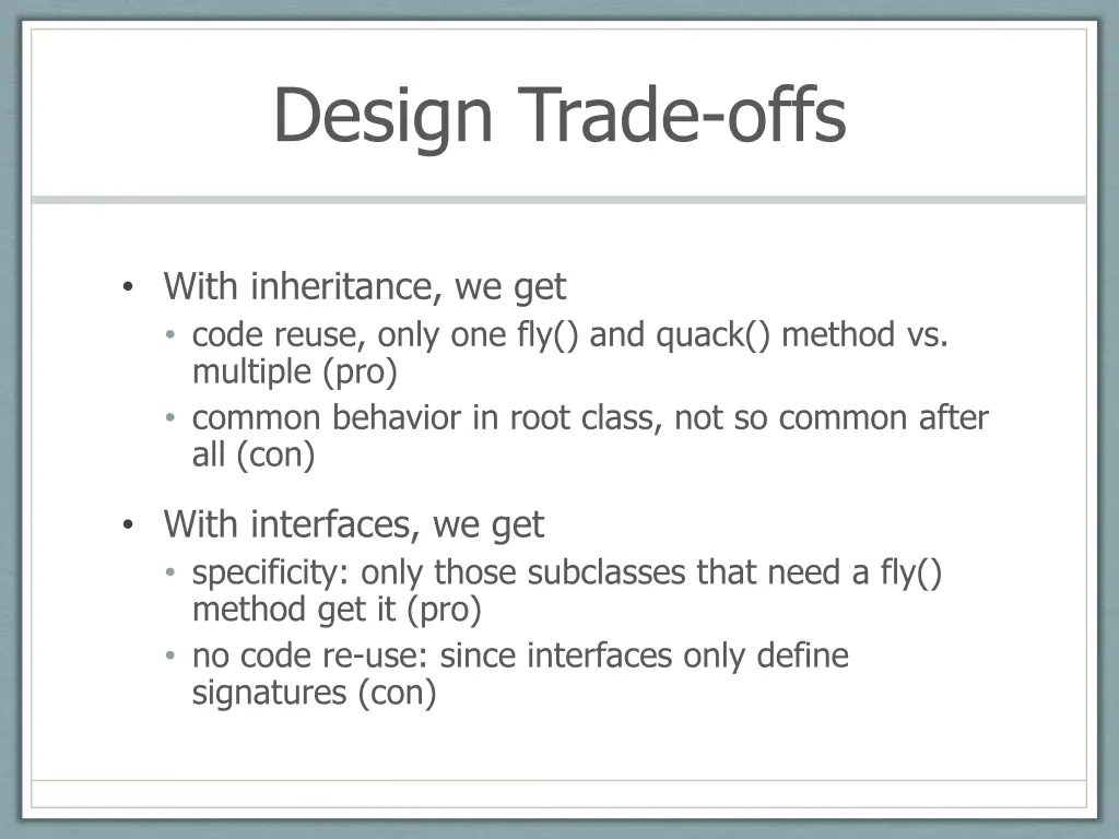 design trade offs