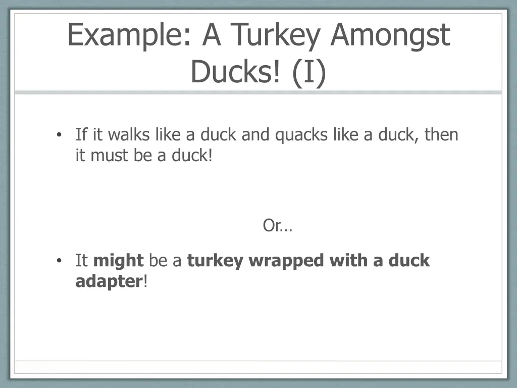 example a turkey amongst ducks i 1