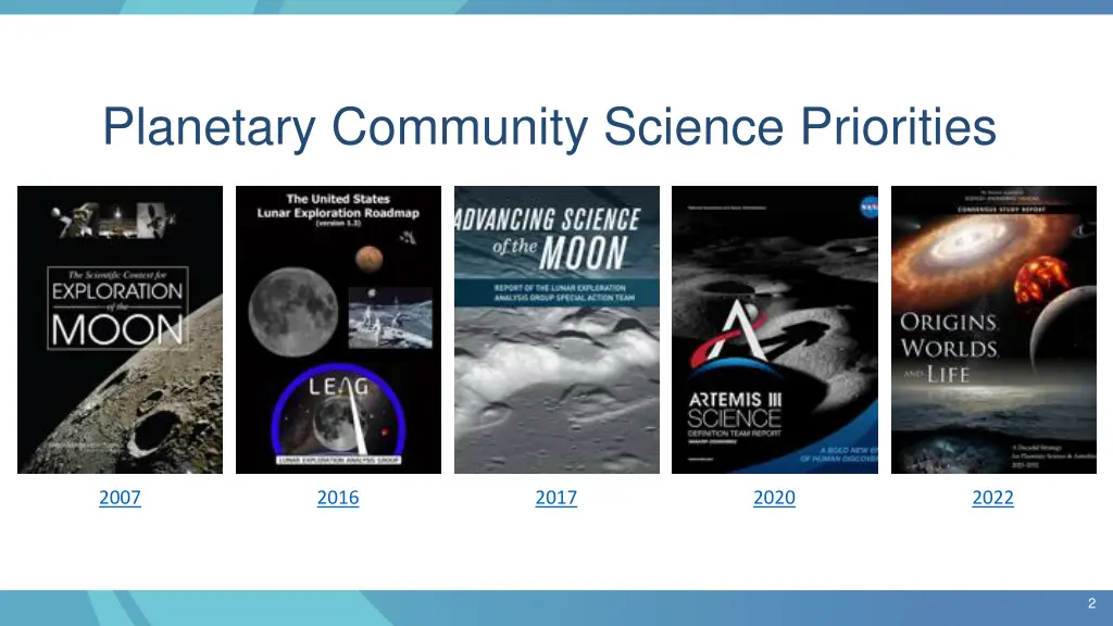 planetary community science priorities