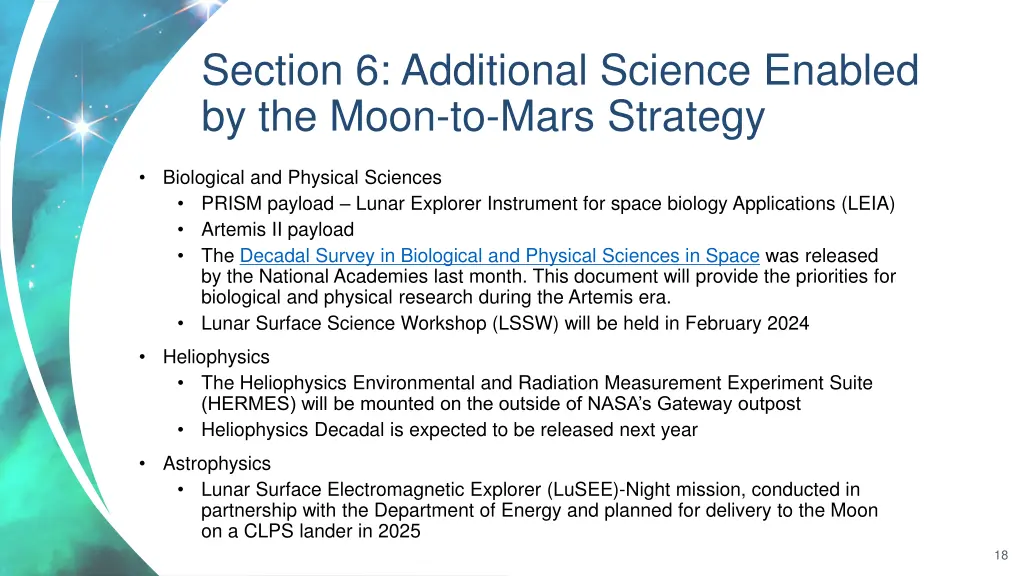 section 6 additional science enabled by the moon