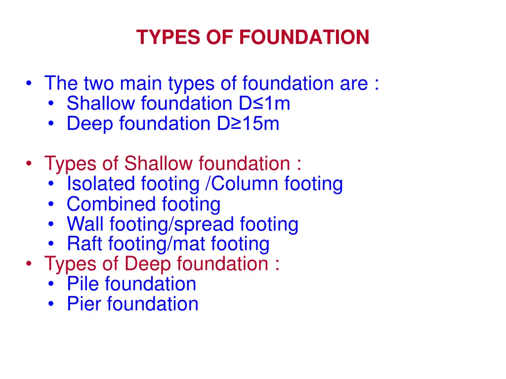 types of foundation