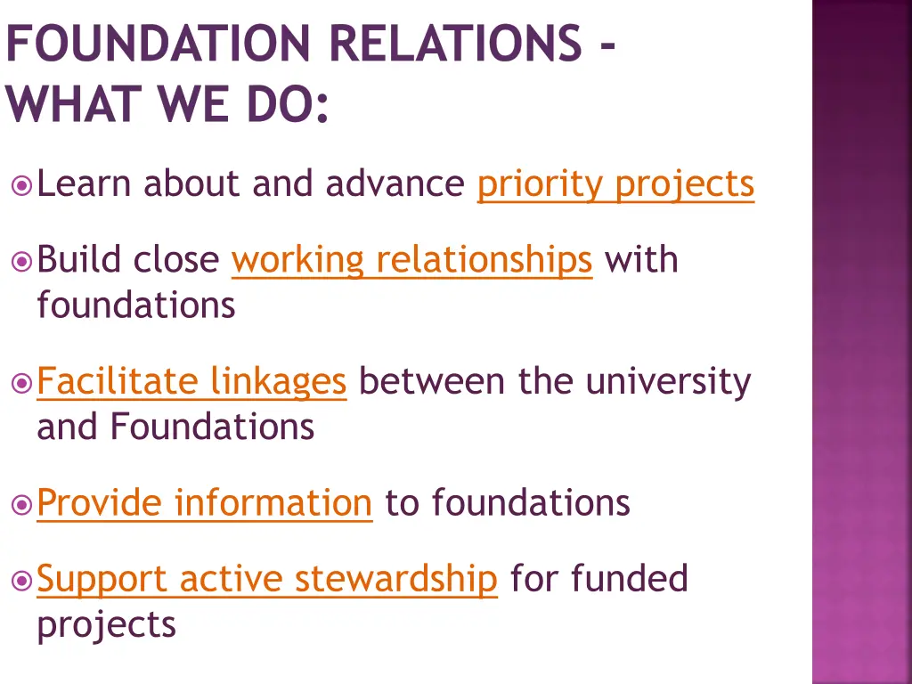 foundation relations what we do