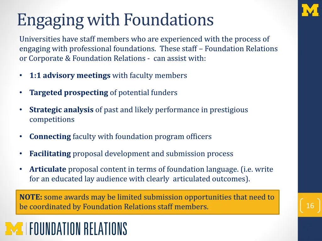 engaging with foundations