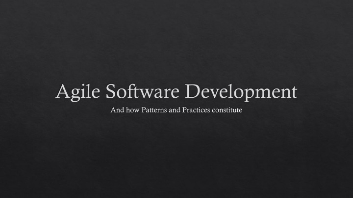 agile software development and how patterns