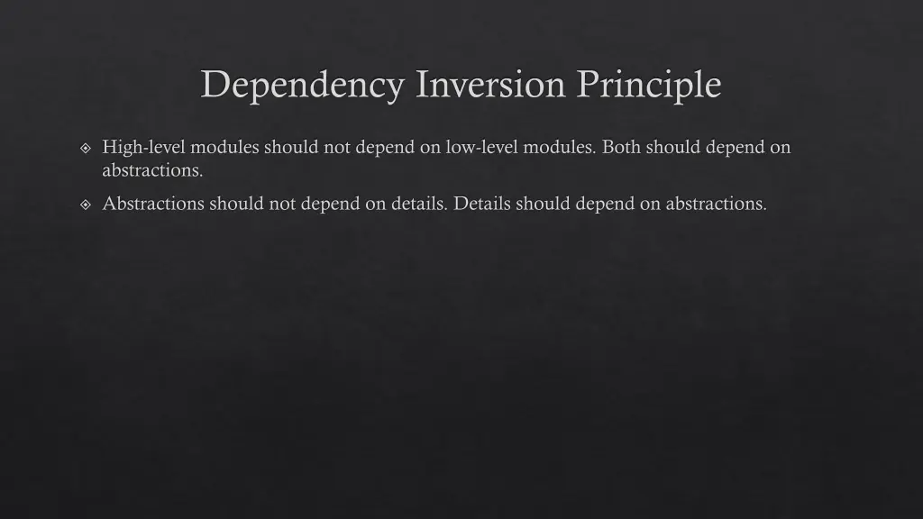 dependency inversion principle