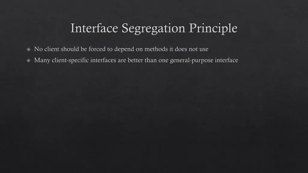 interface segregation principle