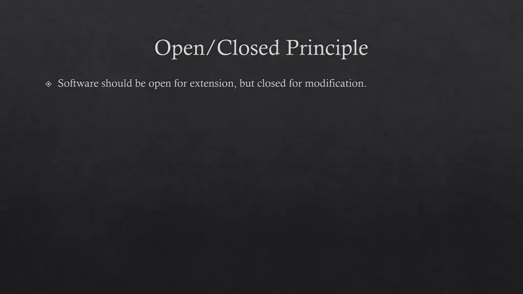 open closed principle