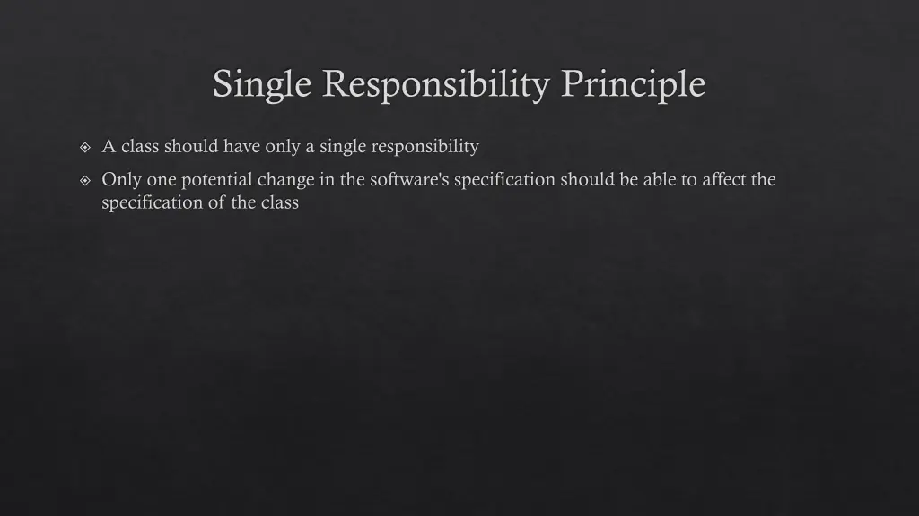 single responsibility principle