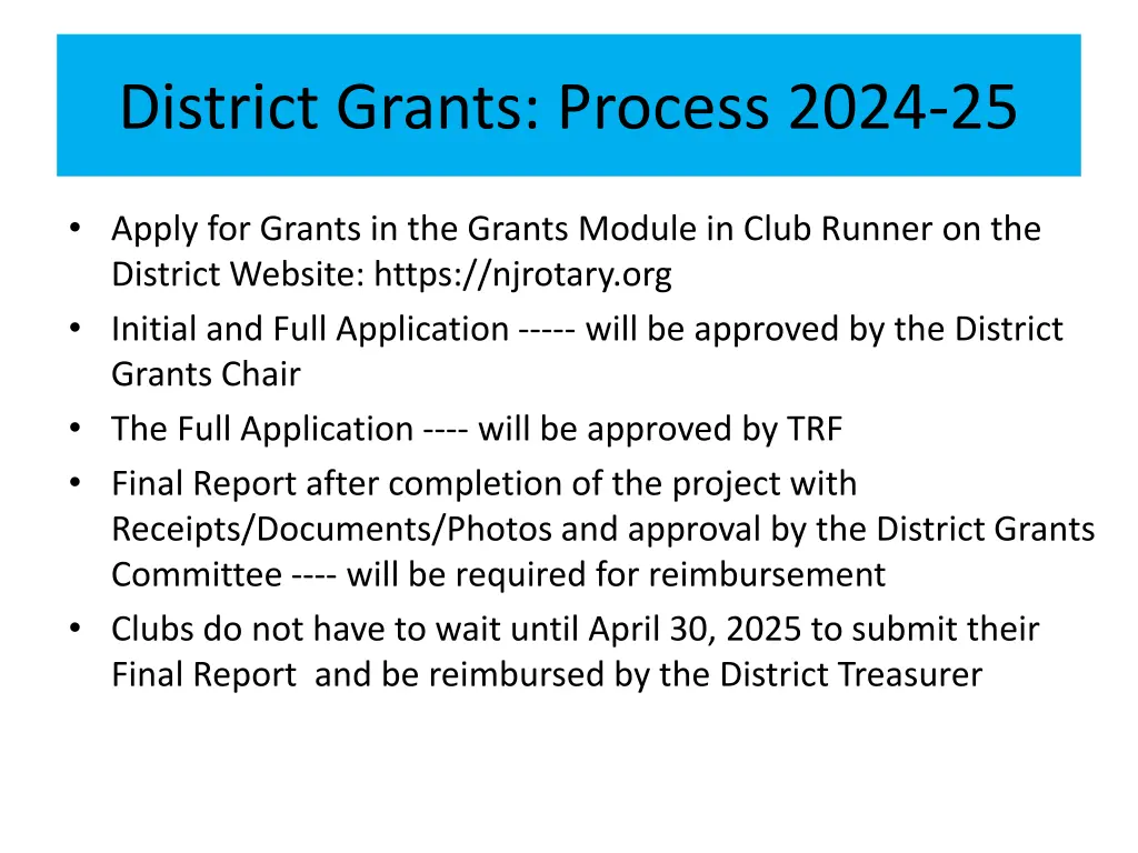 district grants process 2024 25