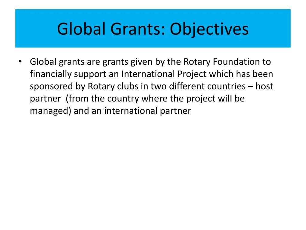 global grants objectives