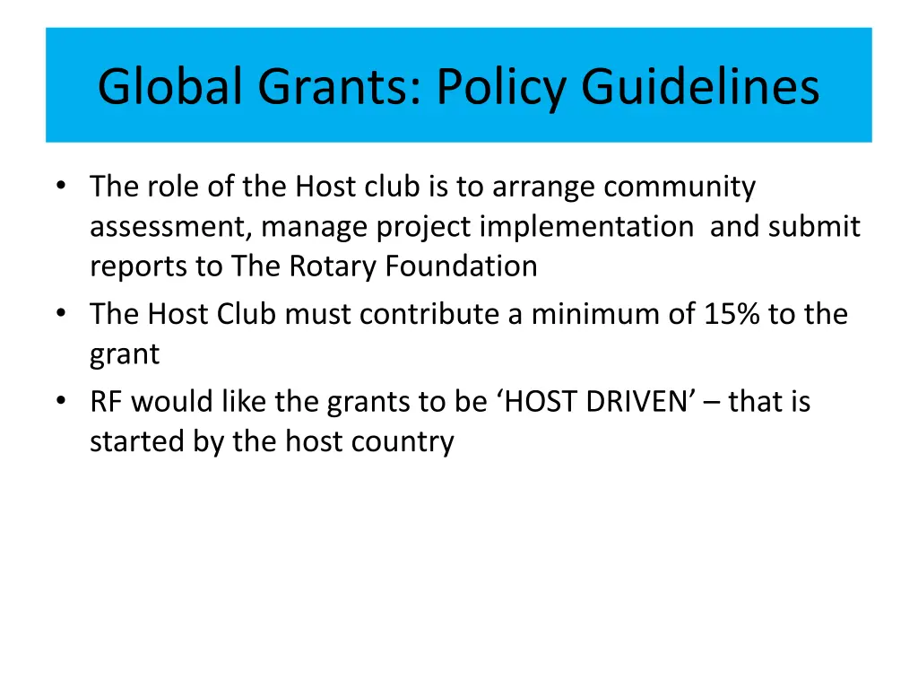 global grants policy guidelines