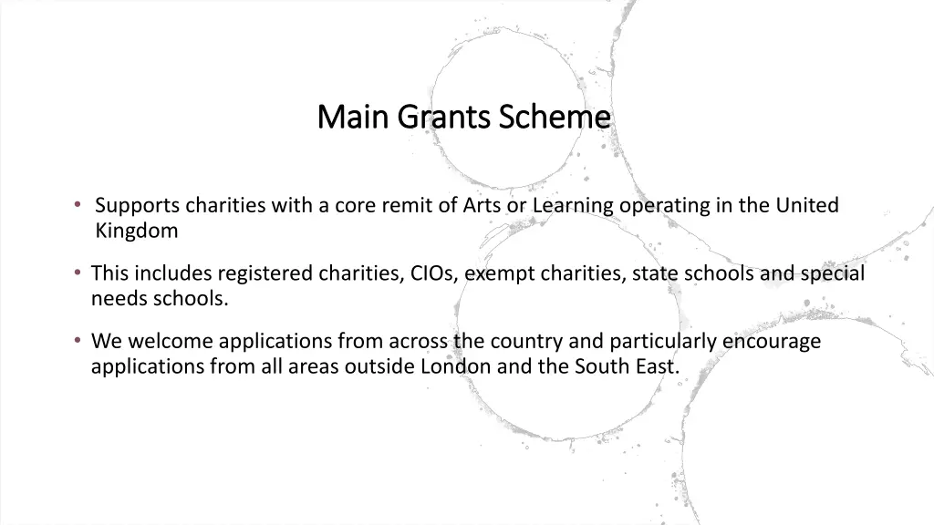 main grants scheme main grants scheme