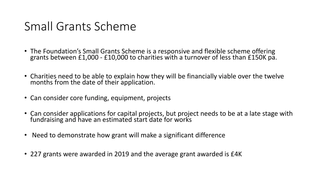 small grants scheme