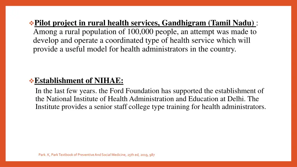 pilot project in rural health services gandhigram