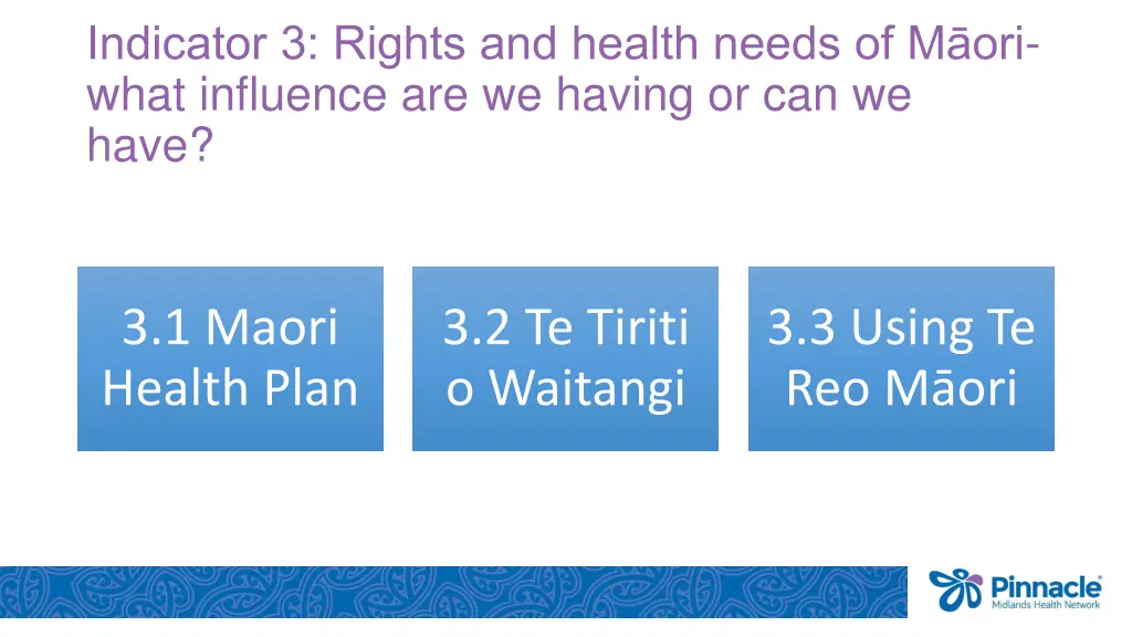 indicator 3 rights and health needs of m ori what