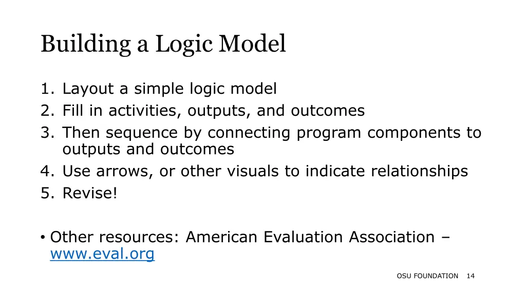 building a logic model 1