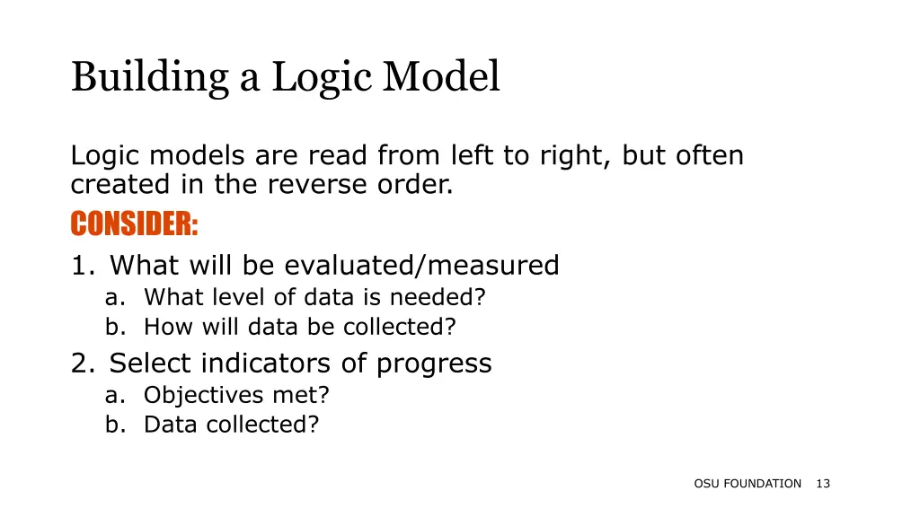 building a logic model