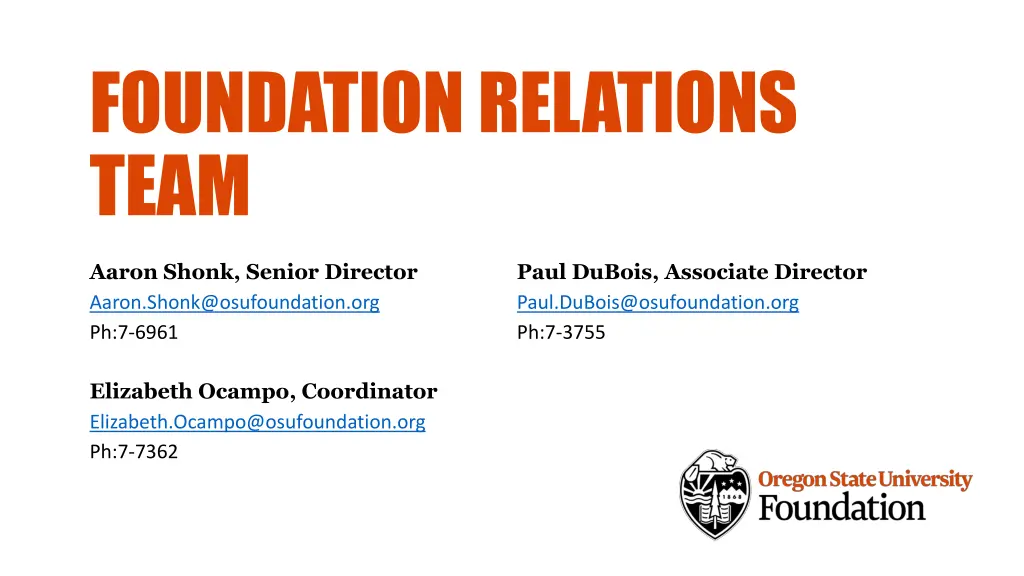 foundation relations team