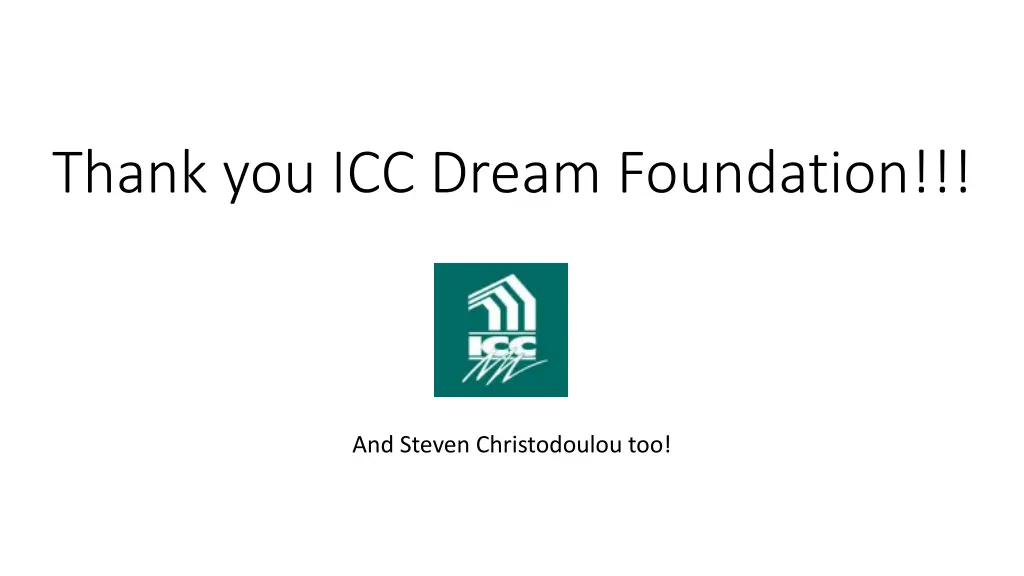 thank you icc dream foundation