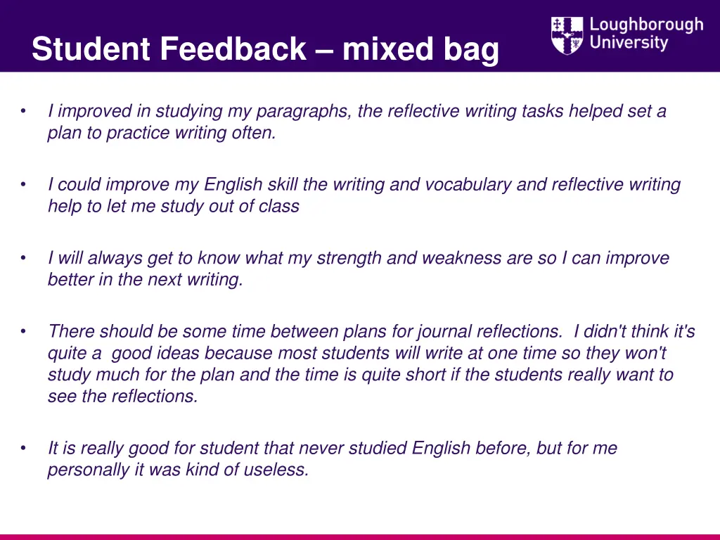 student feedback mixed bag